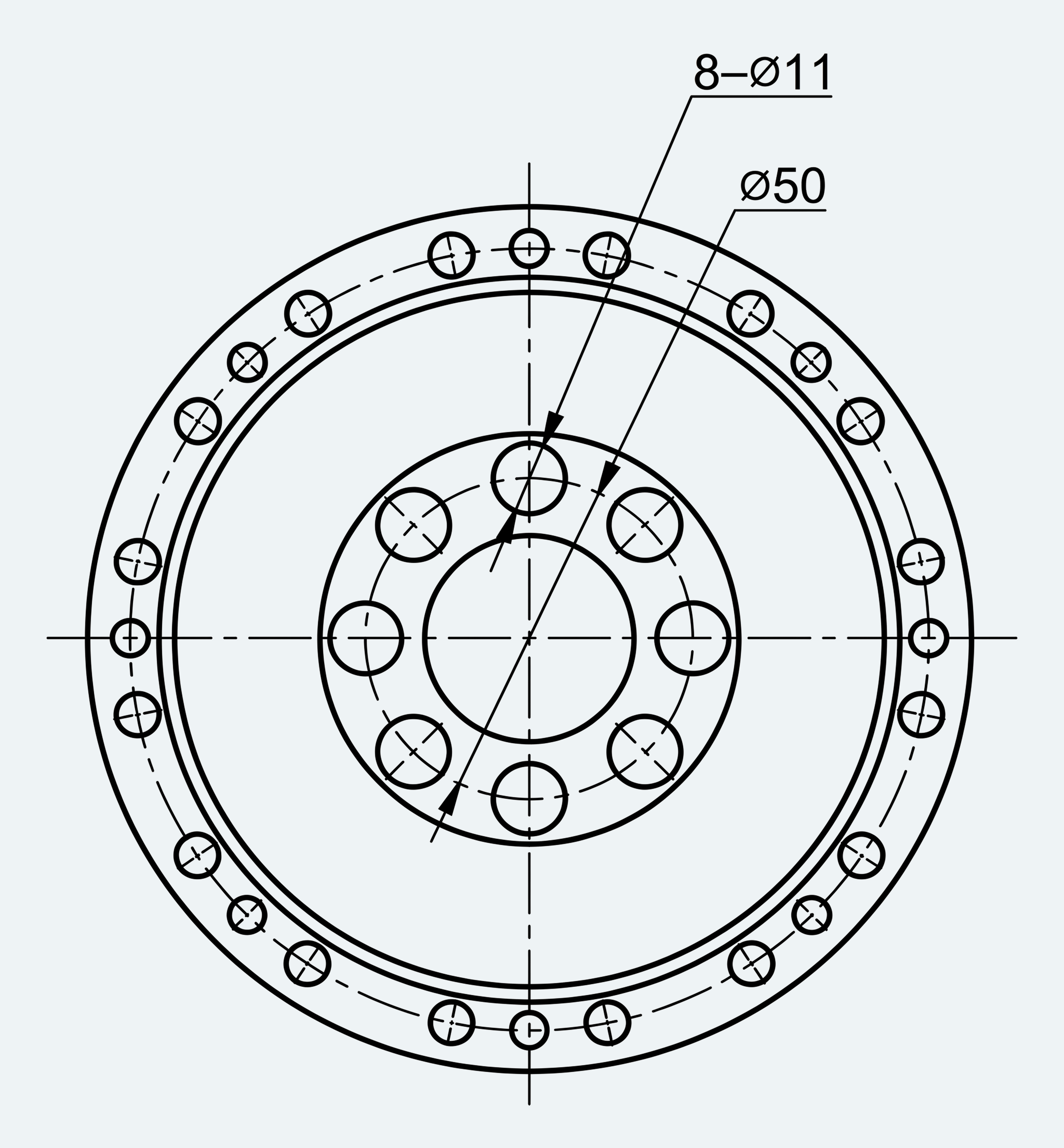 Mechanical View 3 for High-Torque Cup Component Set, Size 40