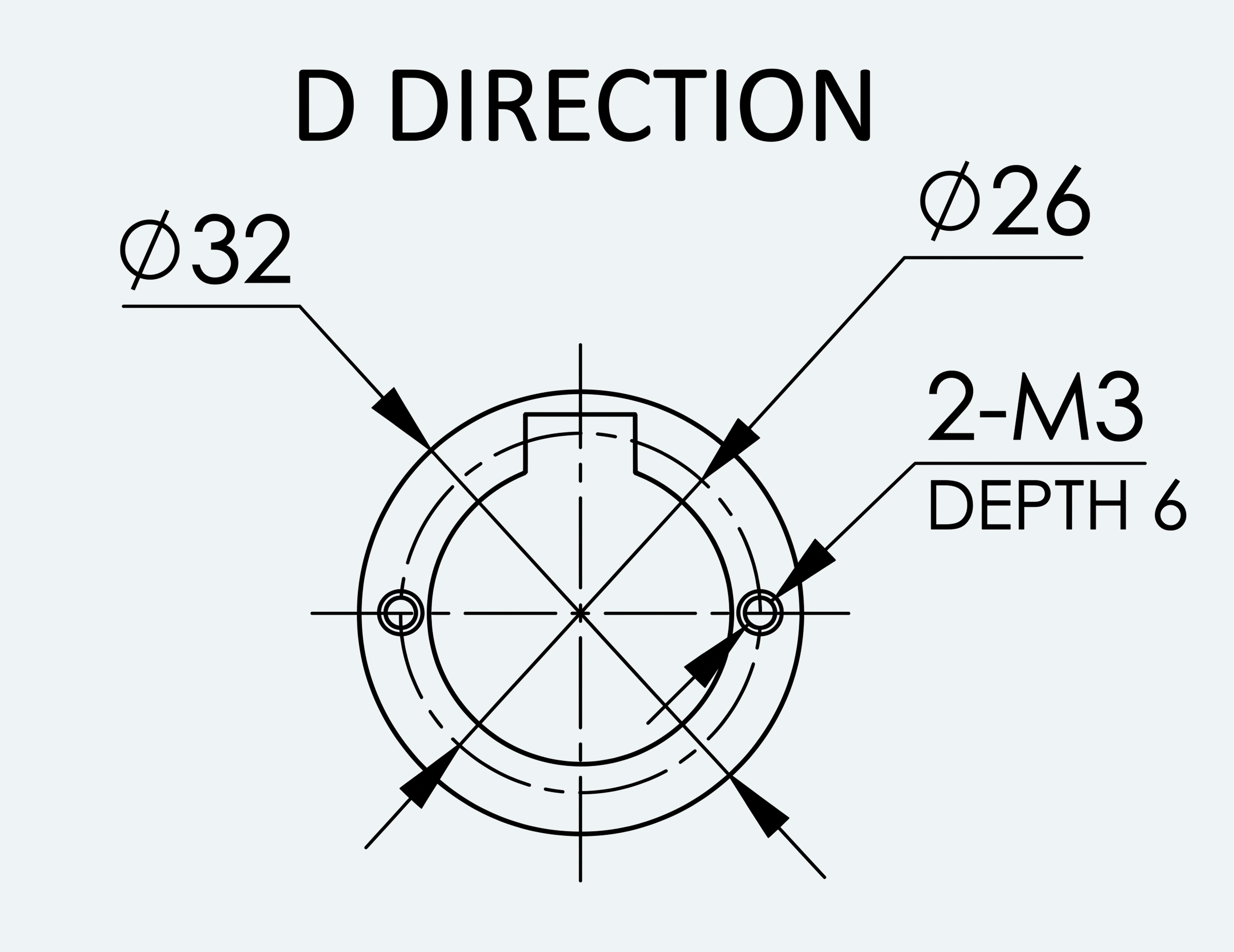 Mechanical View 4 for High-Torque Cup Component Set, Size 40