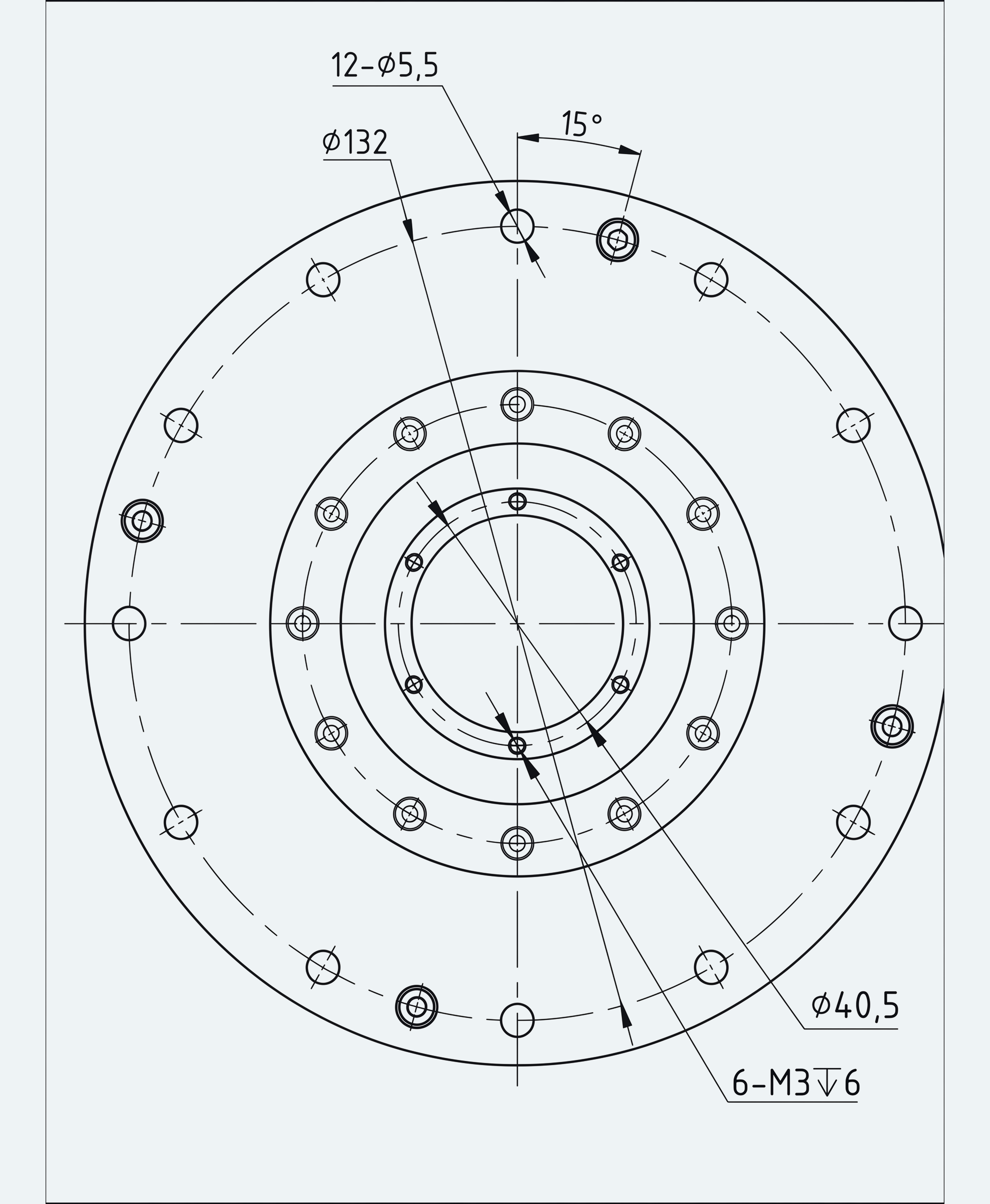 Mechanical View 1 for Ultra-Short Hollow Shaft Gear Unit, Size 32