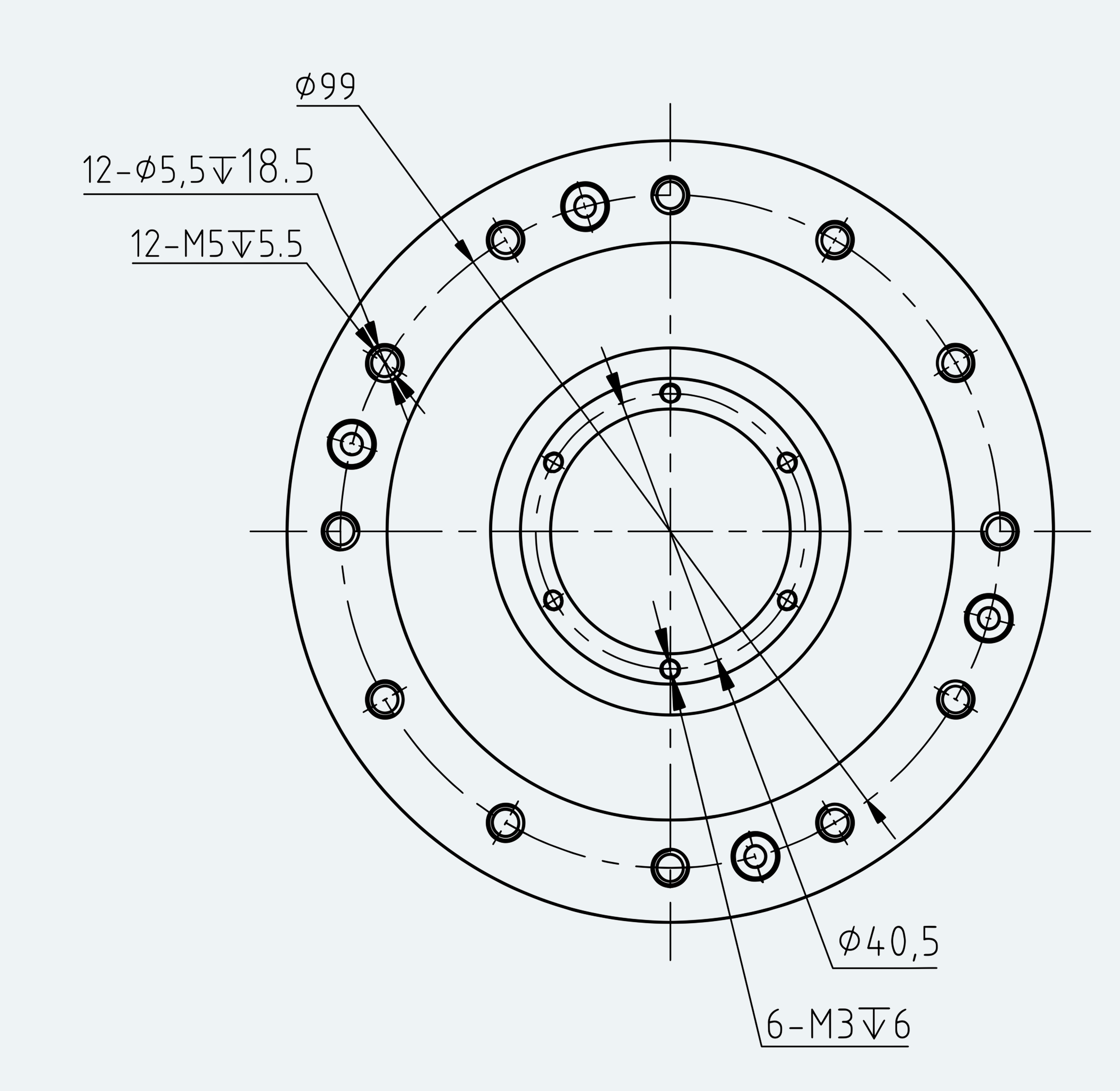 Mechanical View 3 for Ultra-Short Hollow Shaft Gear Unit, Size 32
