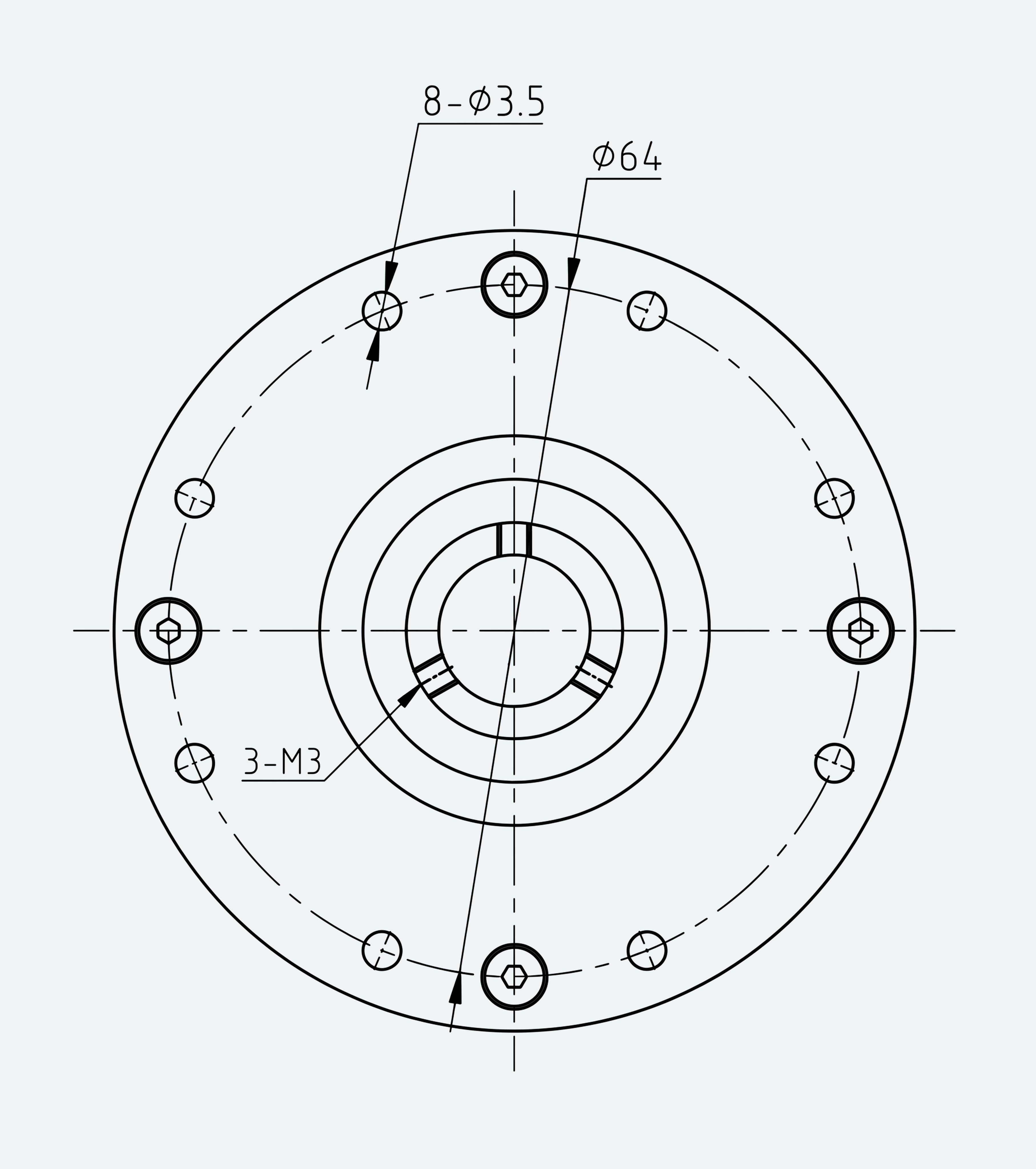 Mechanical View 2 for High-Torque Hollow Shaft Gear Unit, Size 14