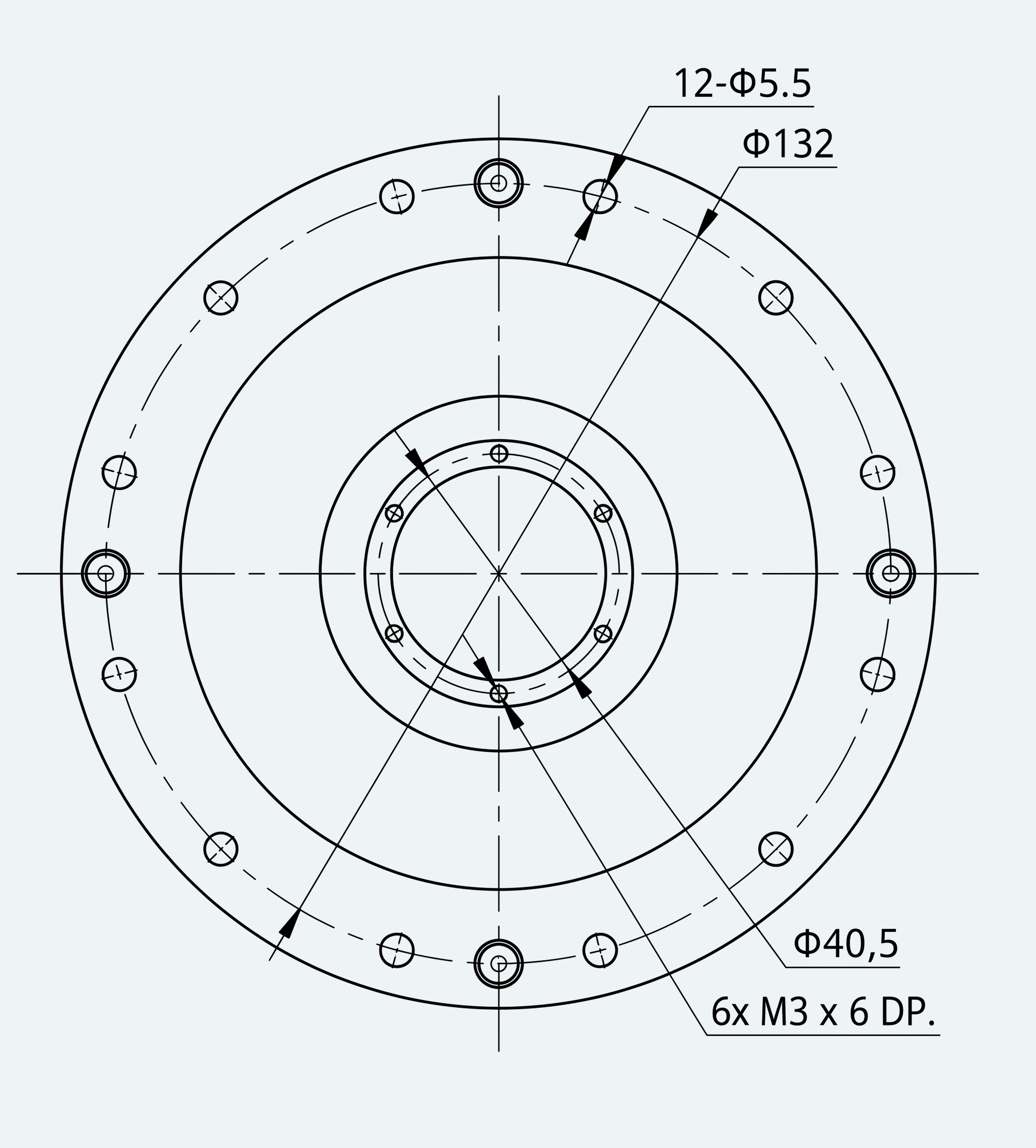 Mechanical View 2 for High-Torque Hollow Shaft Gear Unit, Size 32