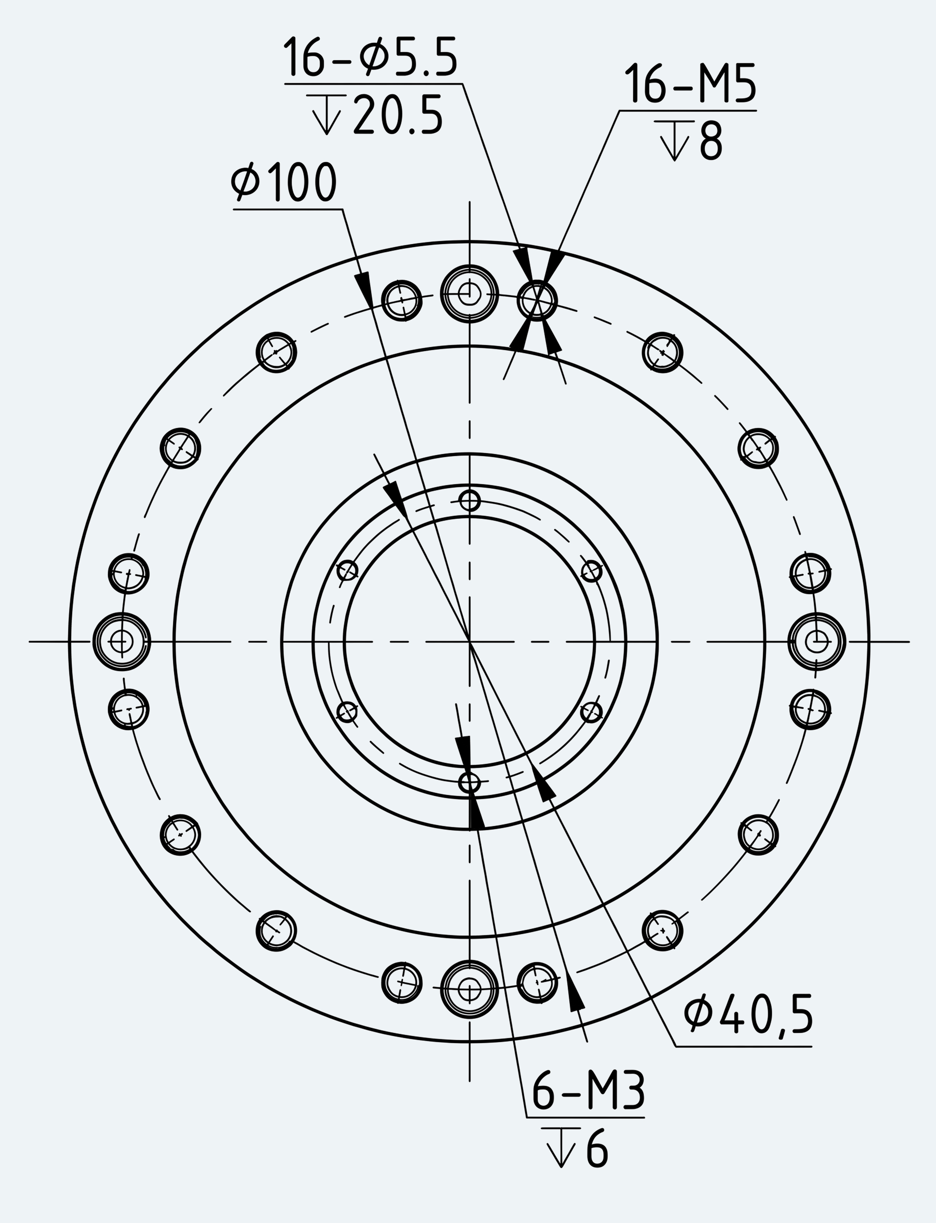 Mechanical View 3 for High-Torque Hollow Shaft Gear Unit, Size 32