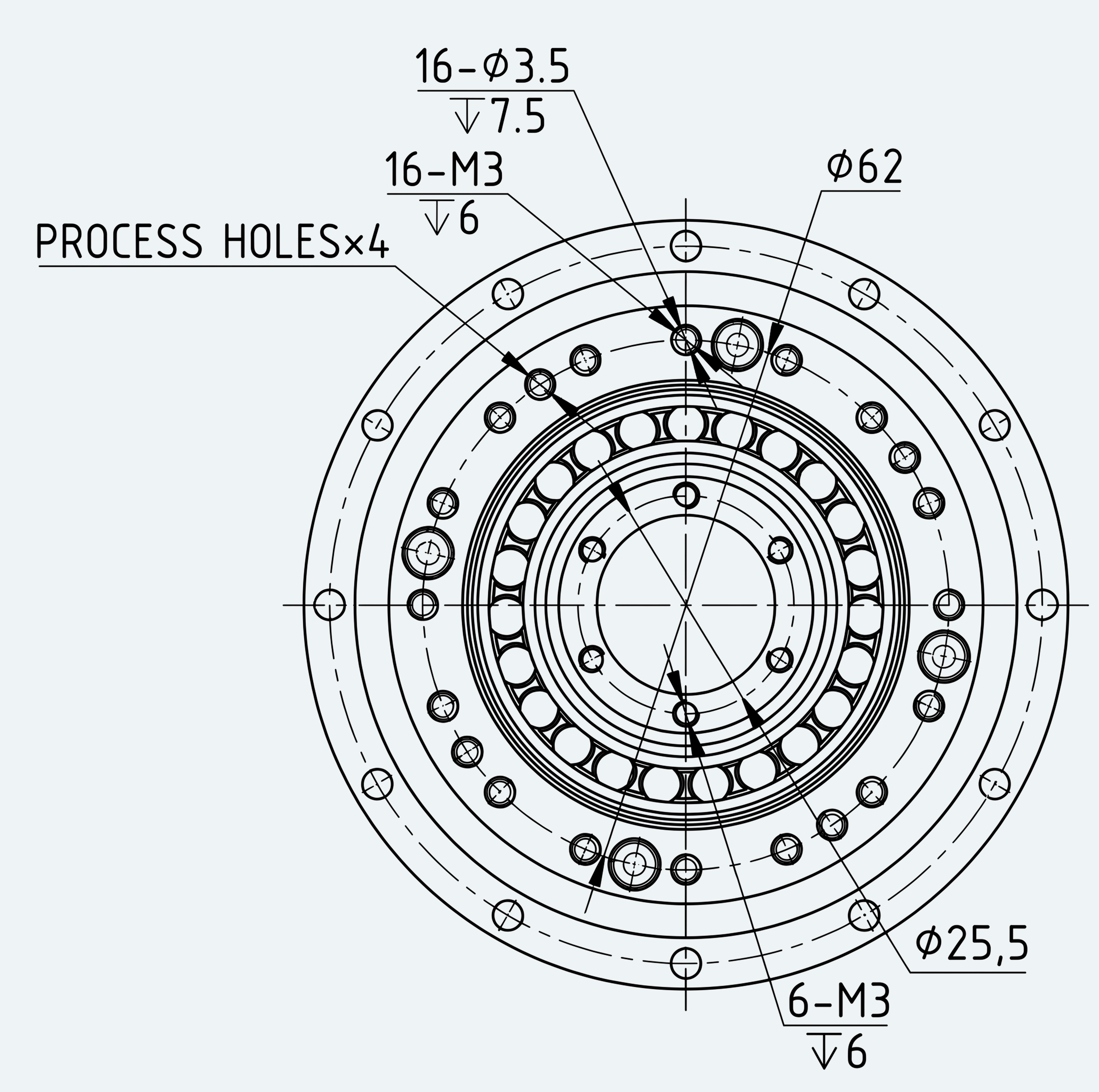 Mechanical View 3 for Simple High-Torque Hollow Shaft Gear Unit, Size 20