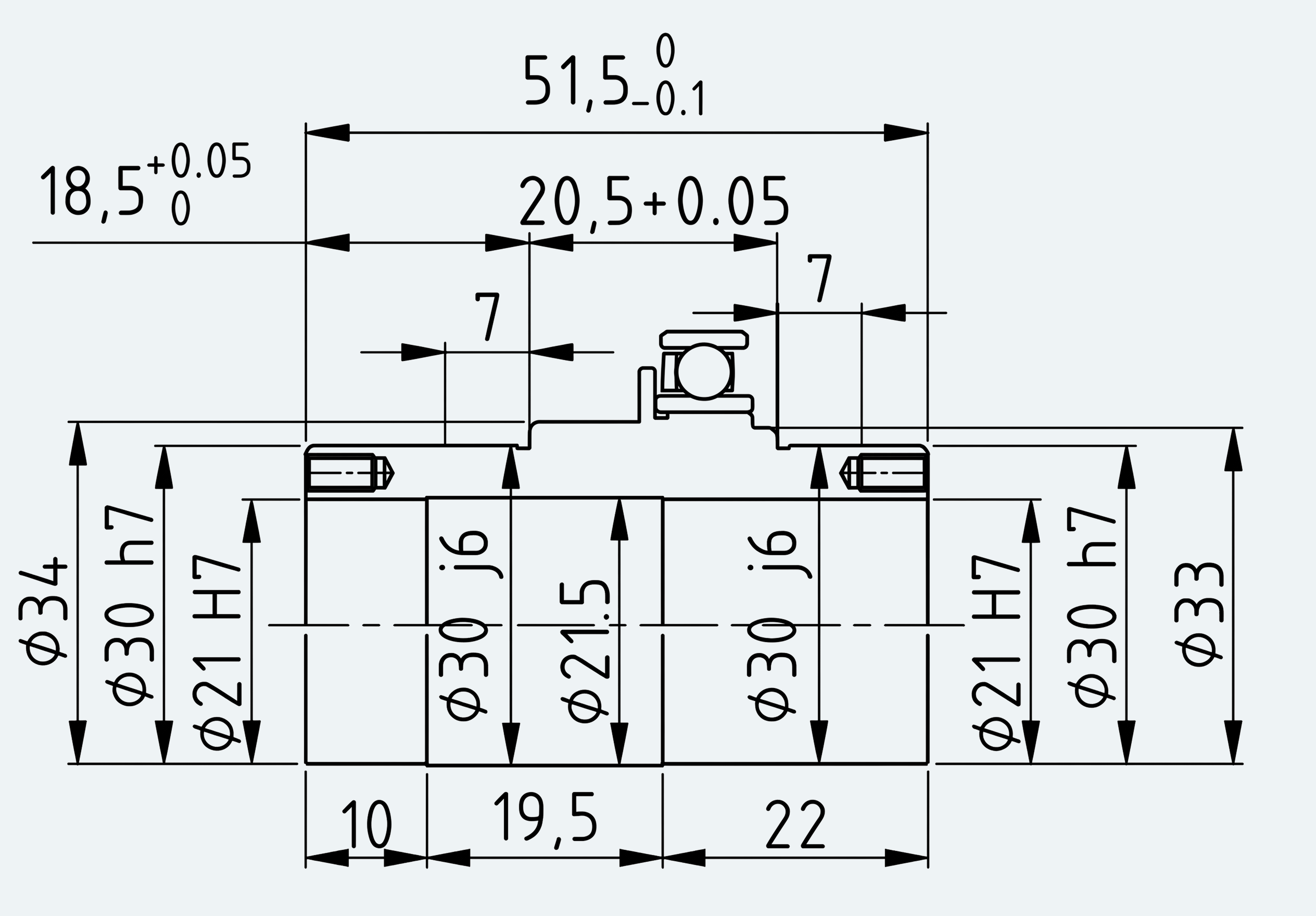 Mechanical View 4 for Simple High-Torque Hollow Shaft Gear Unit, Size 20