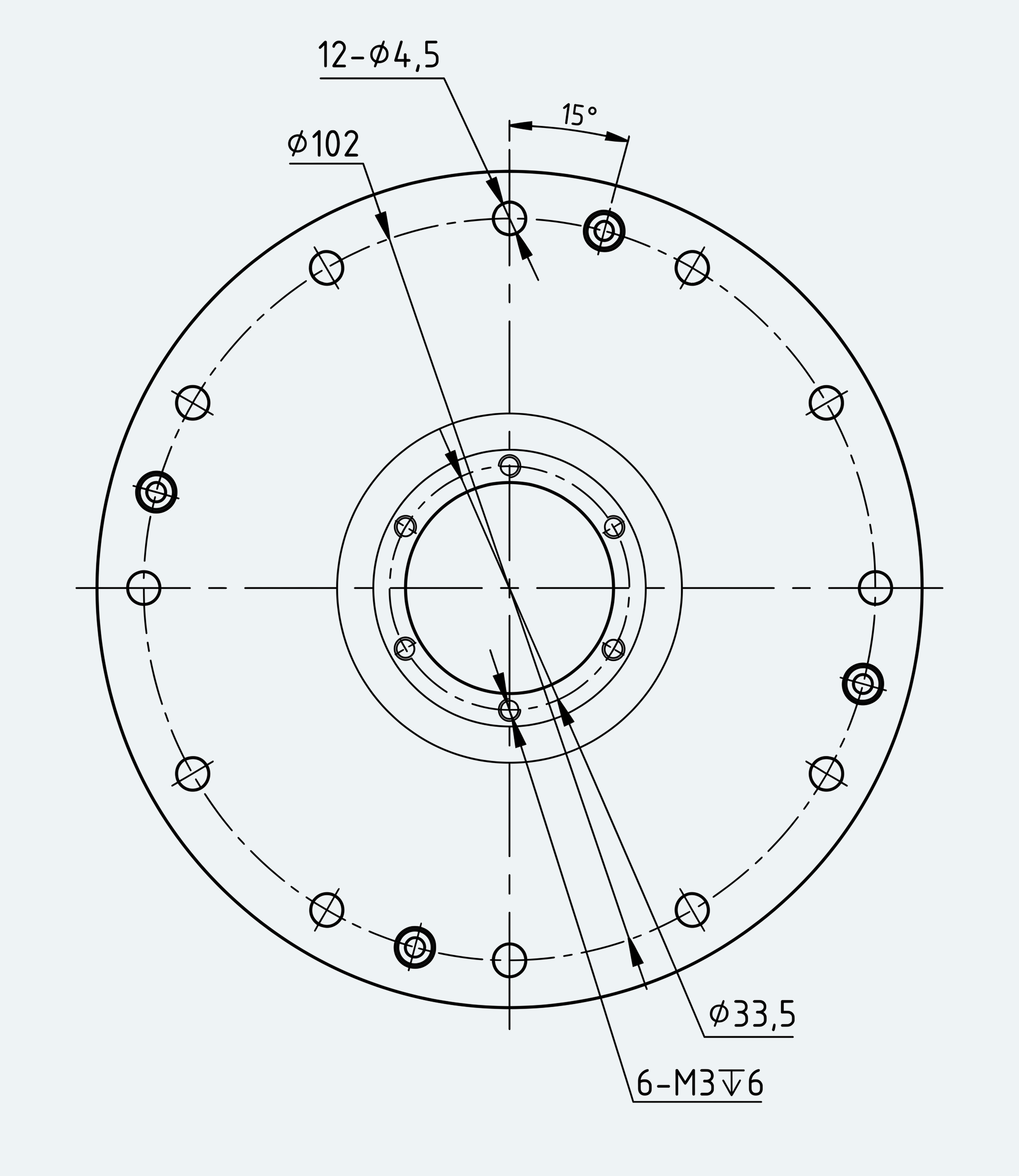 Mechanical View 2 for Ultra-Short Hollow Shaft Gear Unit, Size 25
