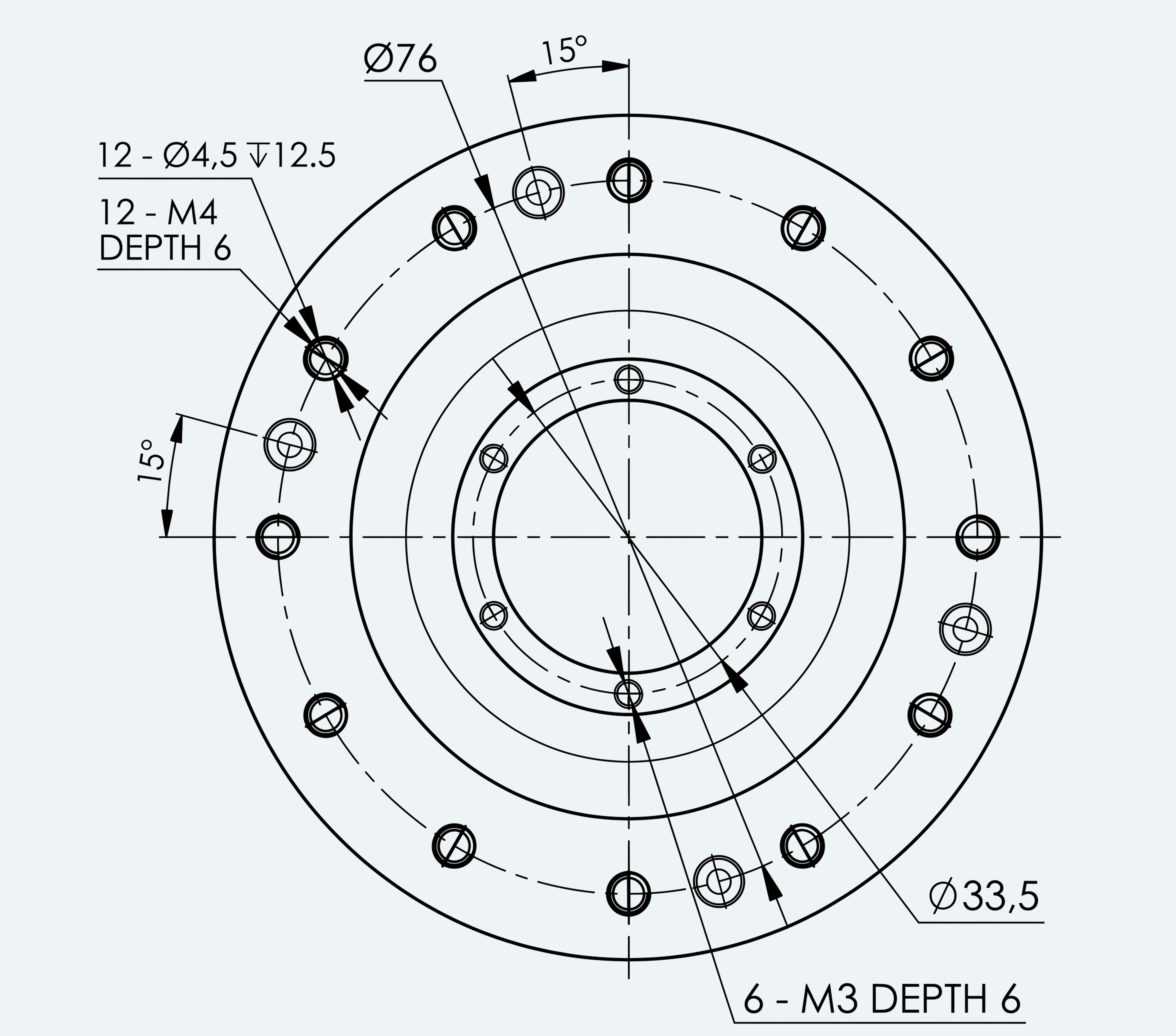 Mechanical View 3 for Ultra-Short Hollow Shaft Gear Unit, Size 25