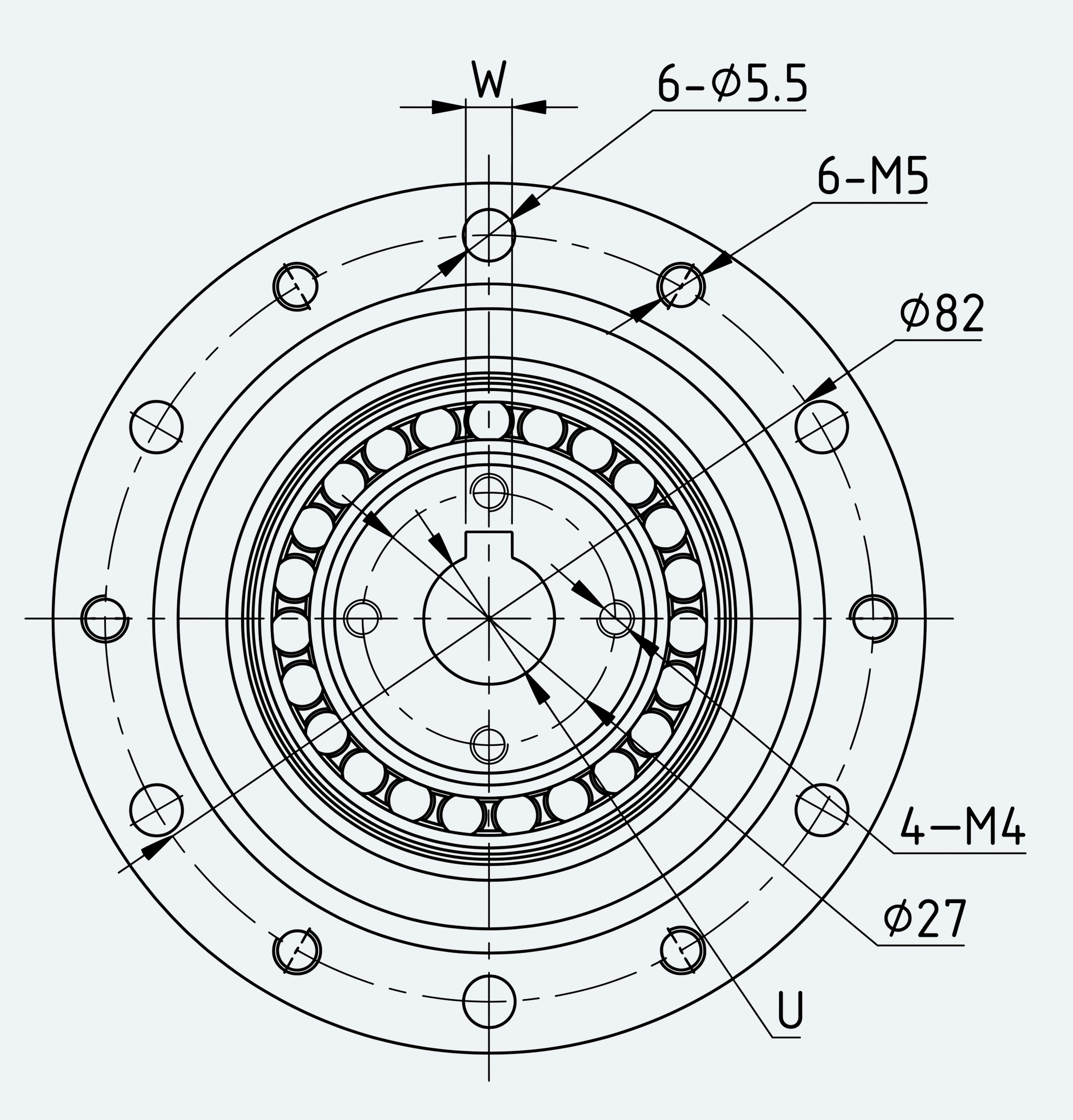 Mechanical View 2 for Special Standard Cup Gear Unit, Size 20