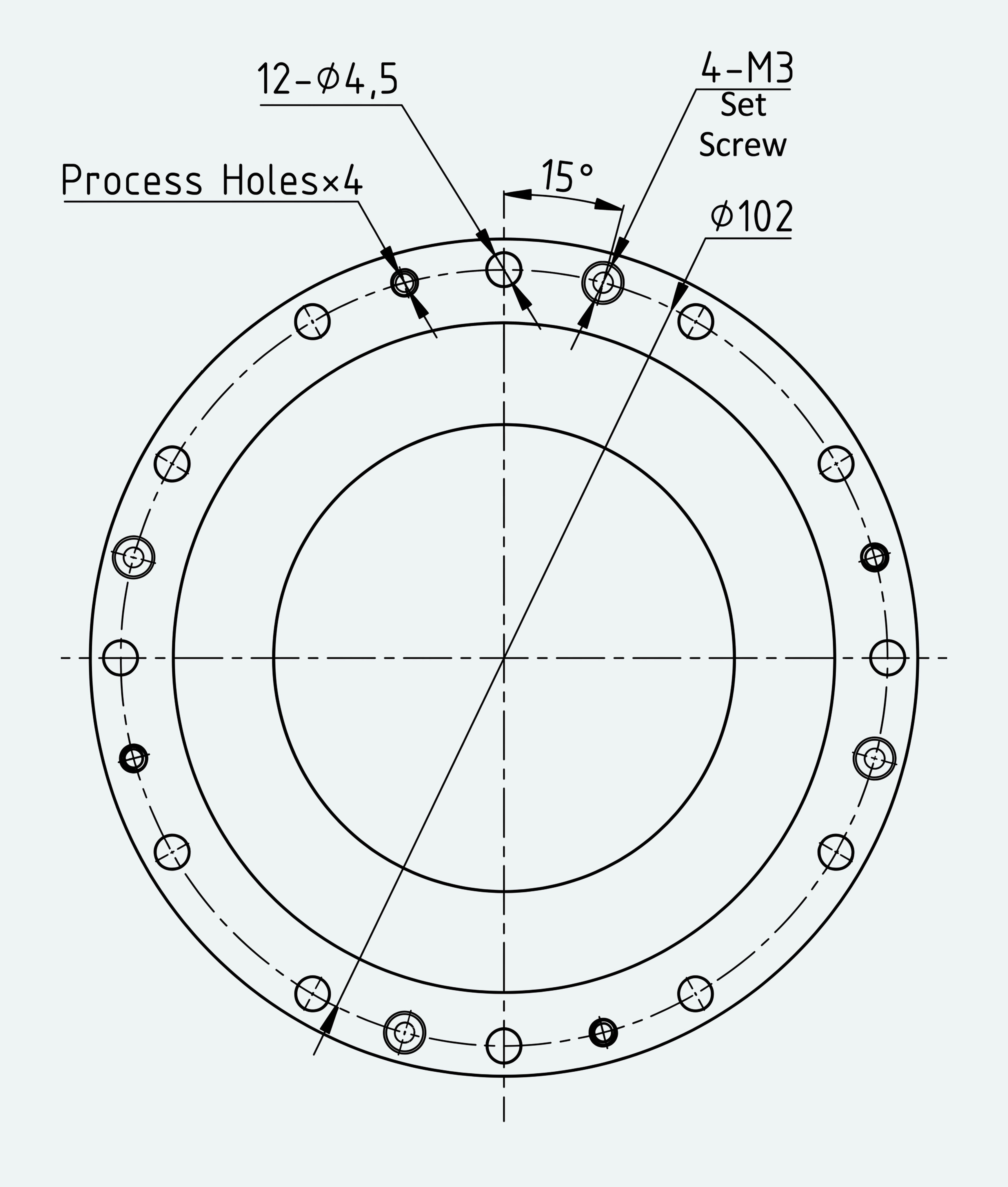 Mechanical View 3 for Ultra-Short Gear Unit, Size 25