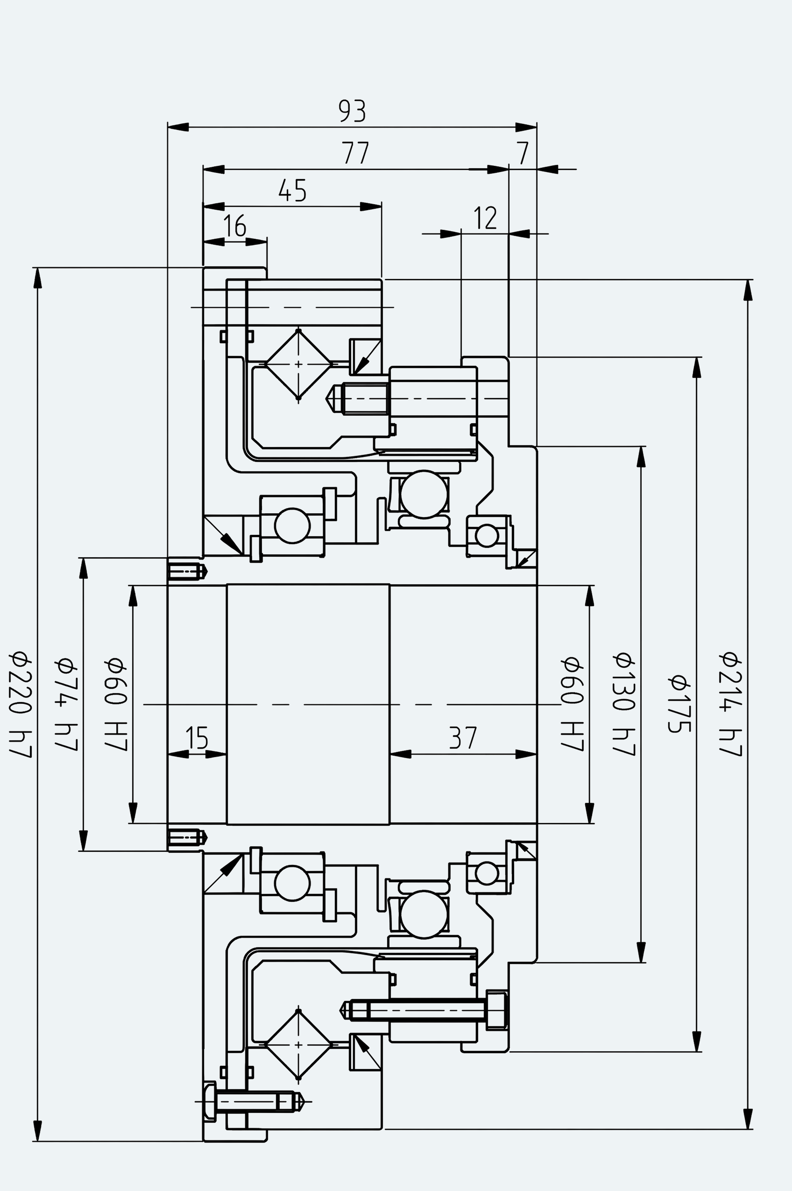 Mechanical View 1 for High-Torque Hollow Shaft Gear Unit, Size 50
