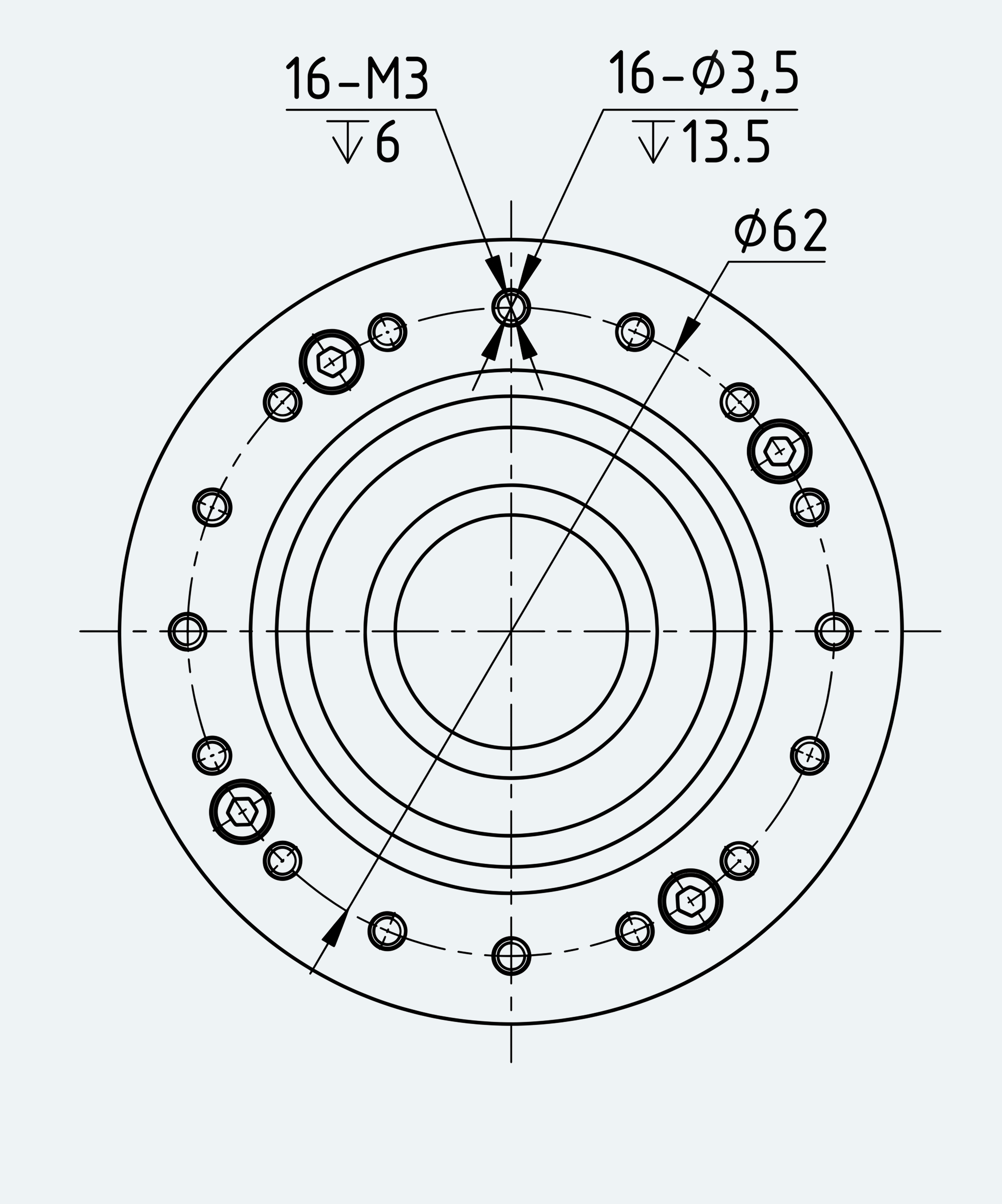 Mechanical View 3 for High-Torque Shaft-Input Gear Unit, Size 20