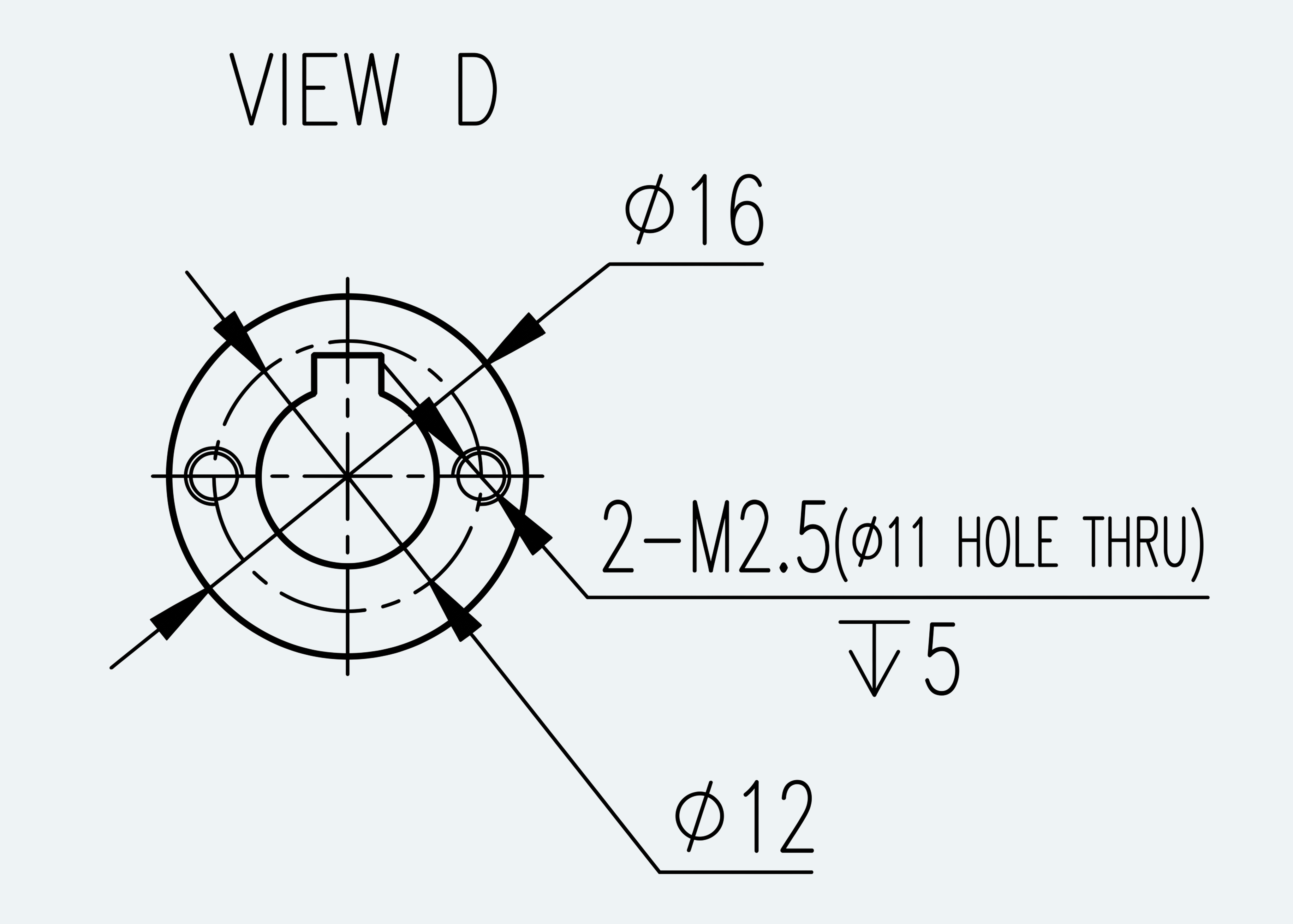 Mechanical View 4 for High-Torque Cup Component Set, Size 17