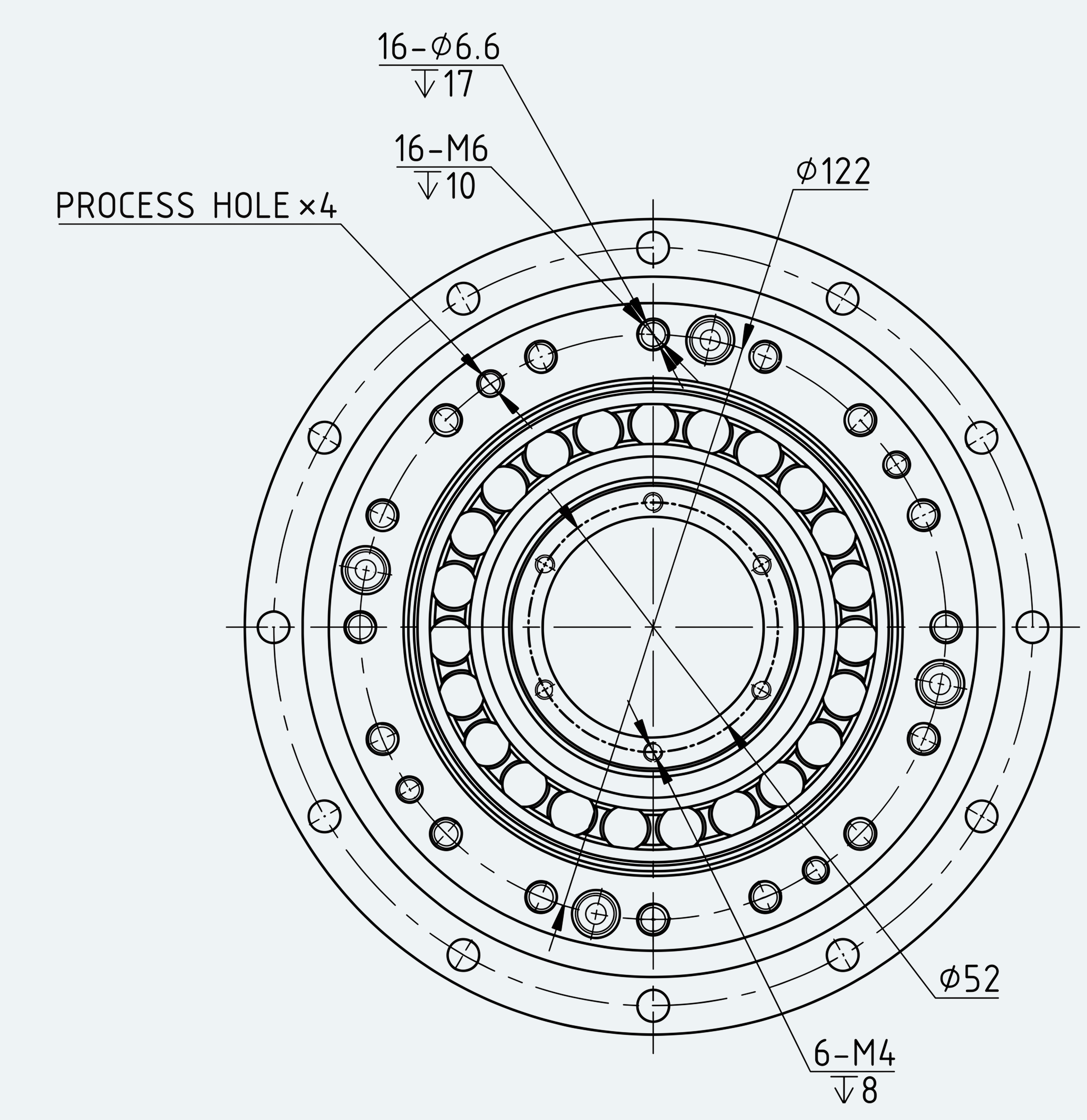 Mechanical View 1 for Simple High-Torque Hollow Shaft Gear Unit, Size 40