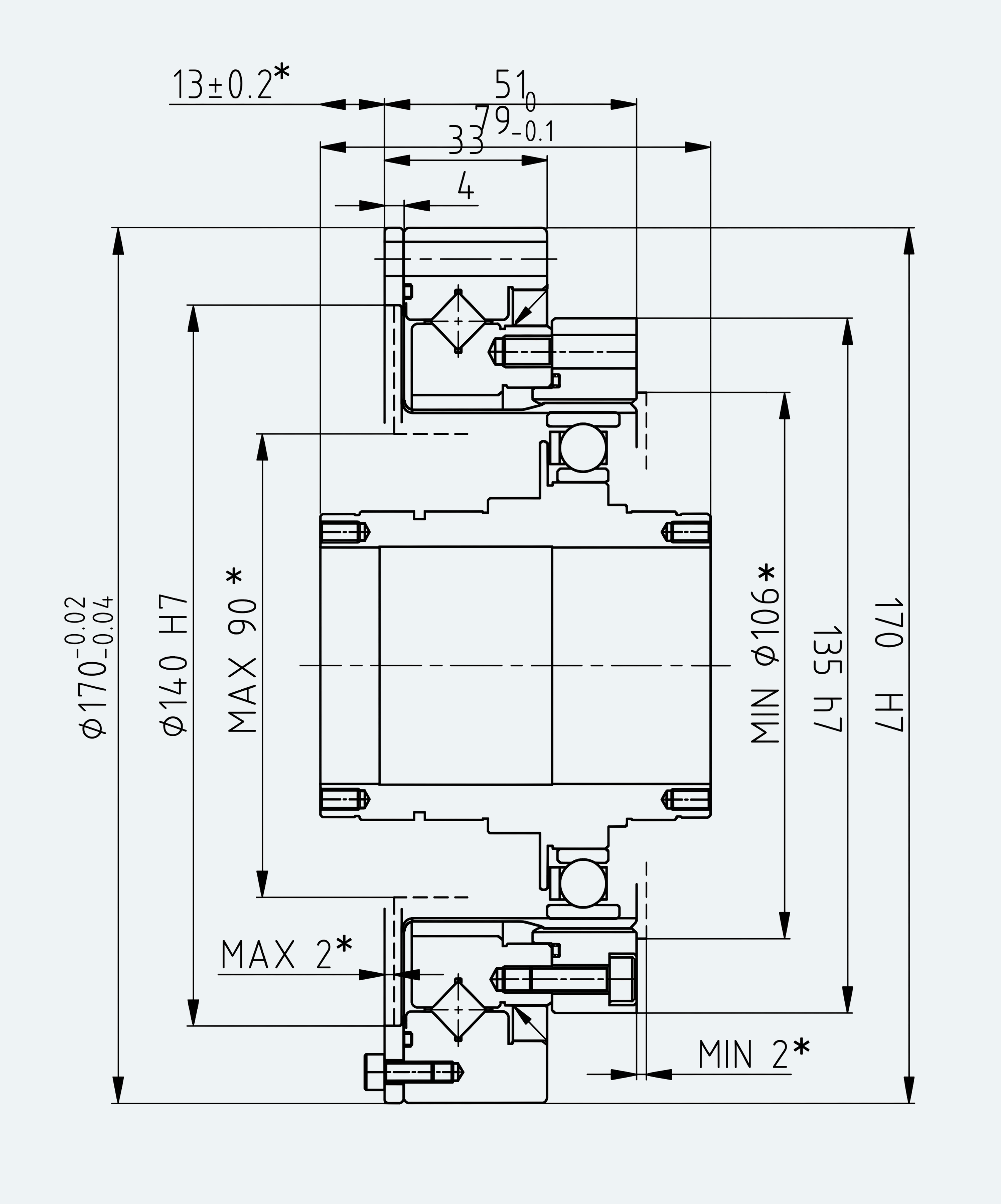Mechanical View 2 for Simple High-Torque Hollow Shaft Gear Unit, Size 40
