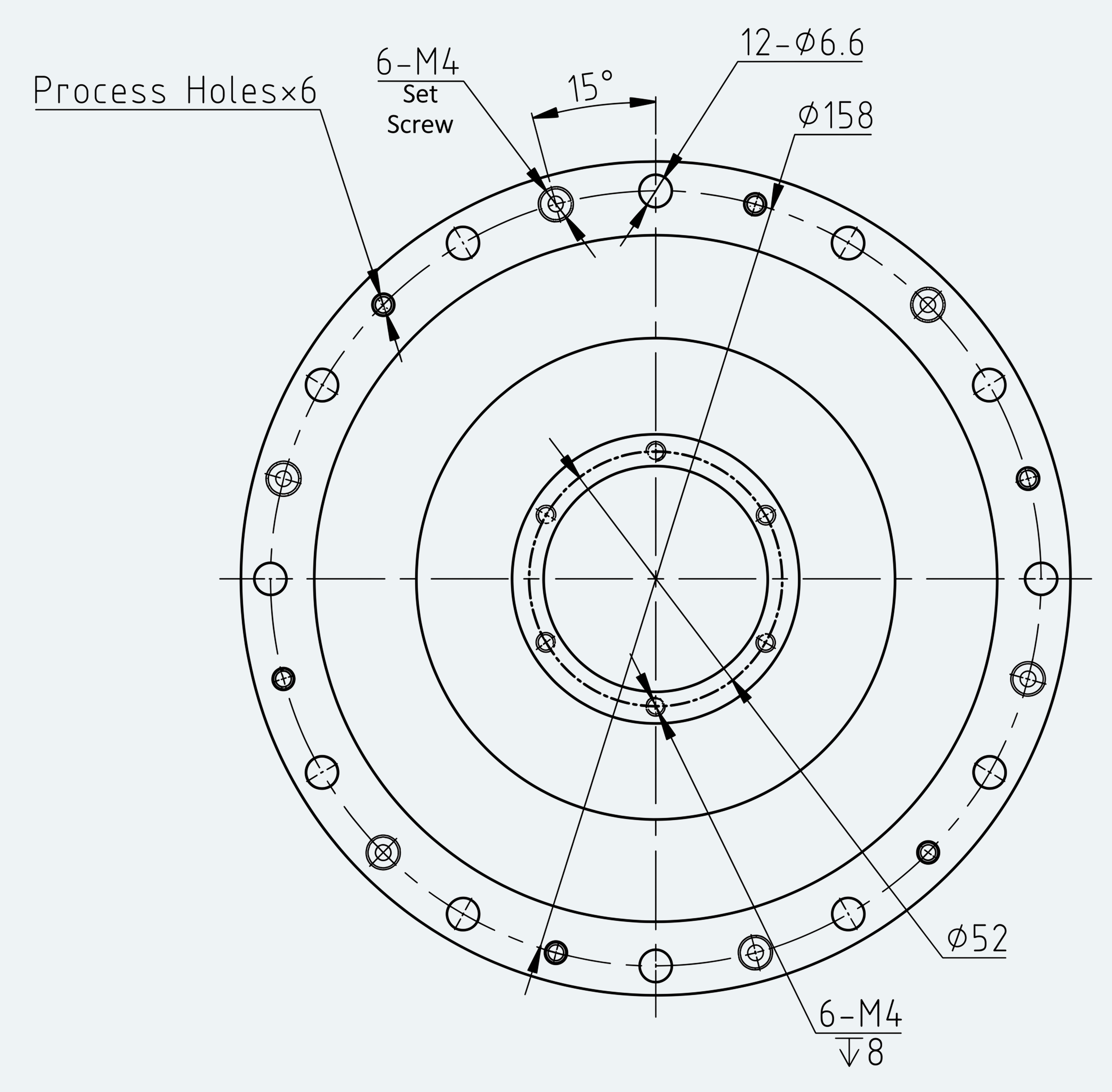 Mechanical View 3 for Simple High-Torque Hollow Shaft Gear Unit, Size 40