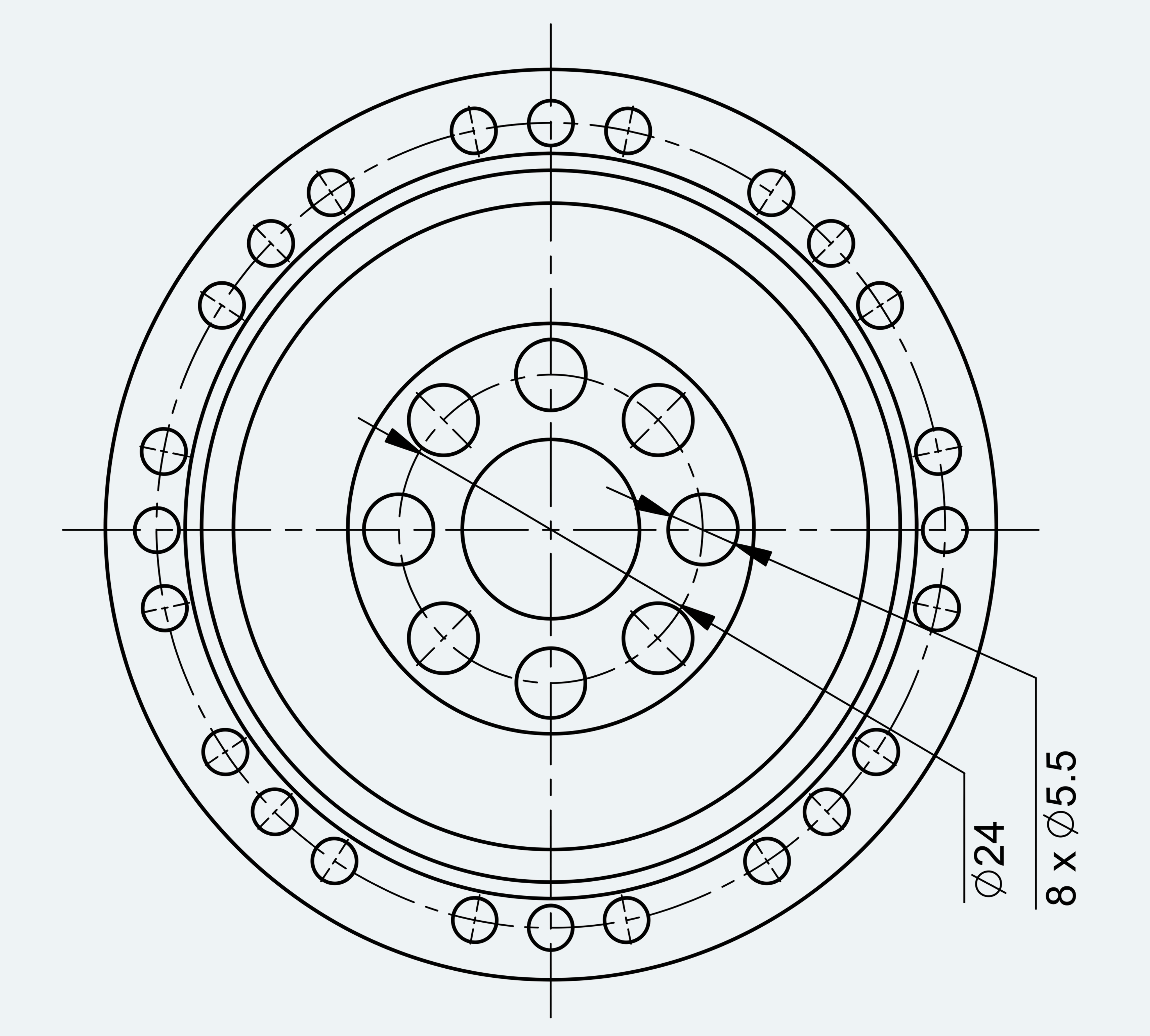 Mechanical View 3 for High-Torque Cup Component Set, Size 20