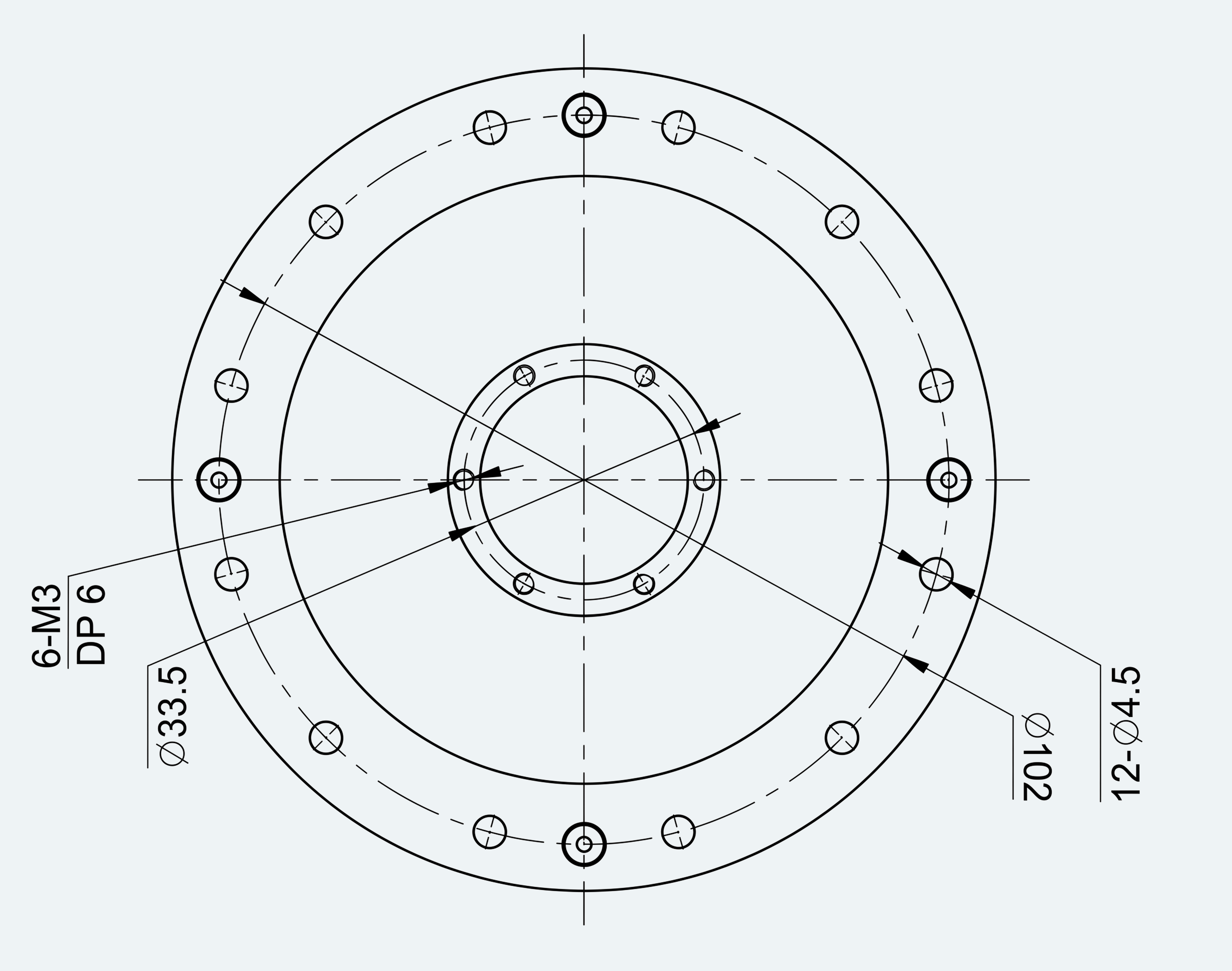 Mechanical View 2 for High-Torque Hollow Shaft Gear Unit, Size 25
