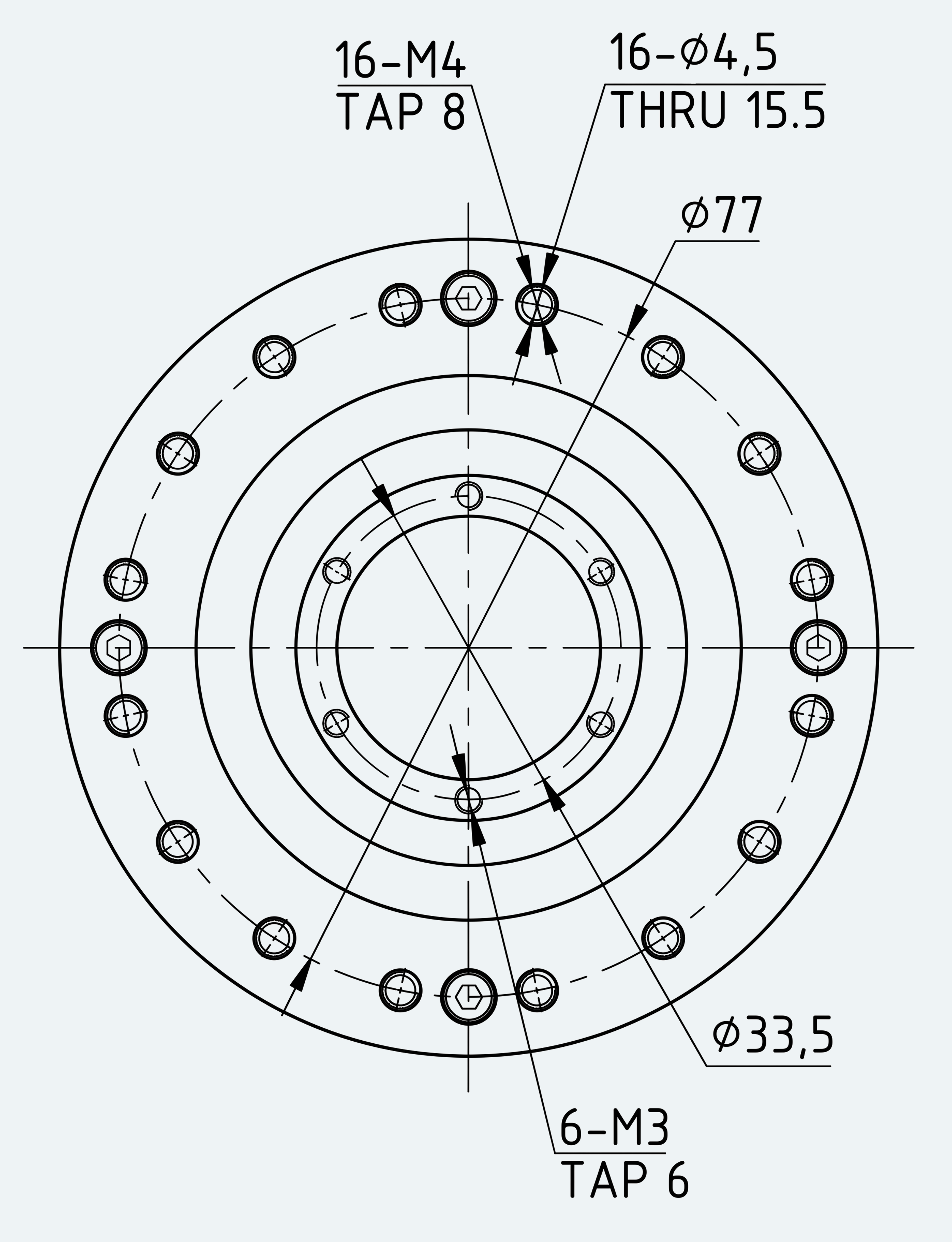 Mechanical View 3 for High-Torque Hollow Shaft Gear Unit, Size 25
