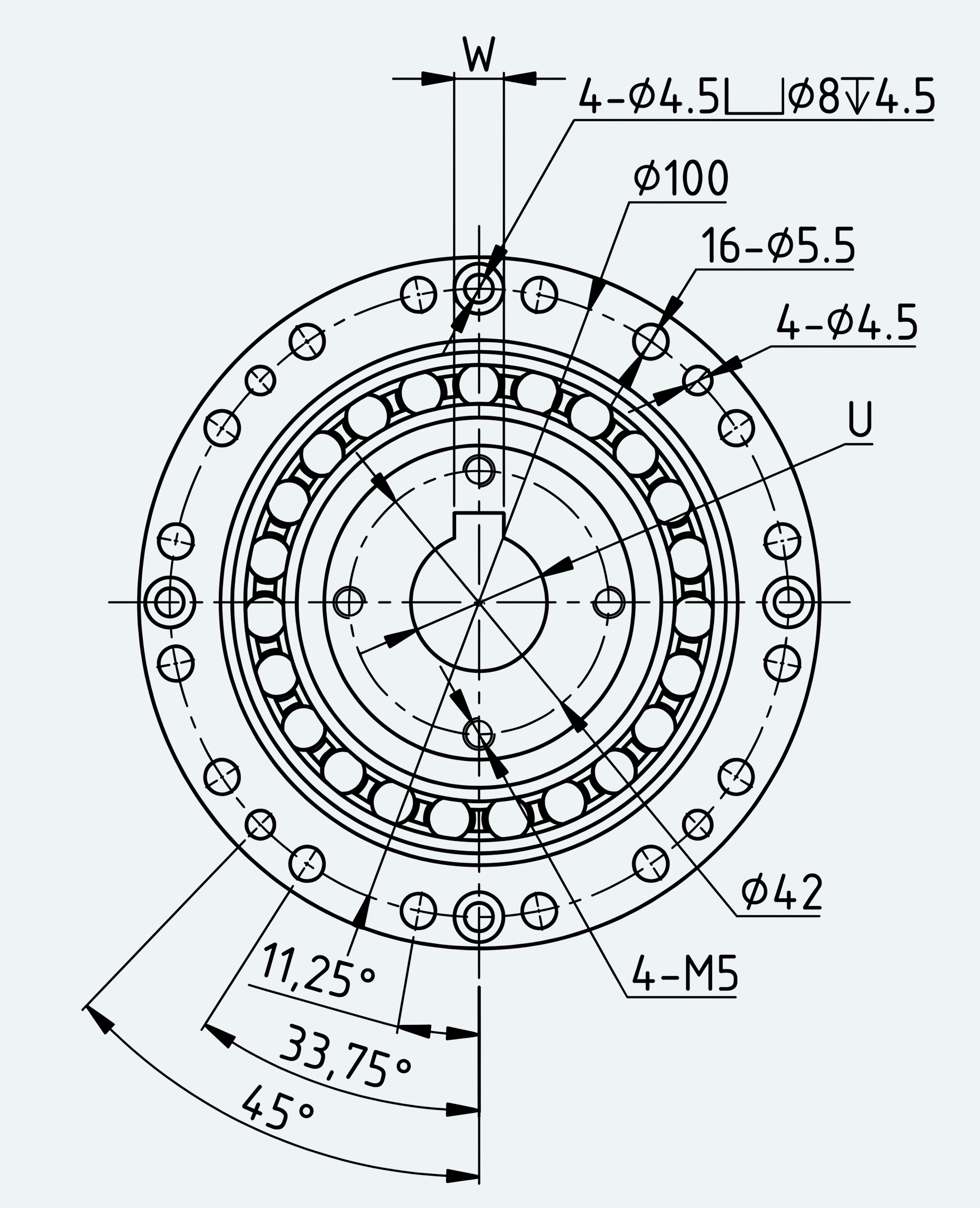 Mechanical View 1 for High-Torque Cup Component Set, Size 32