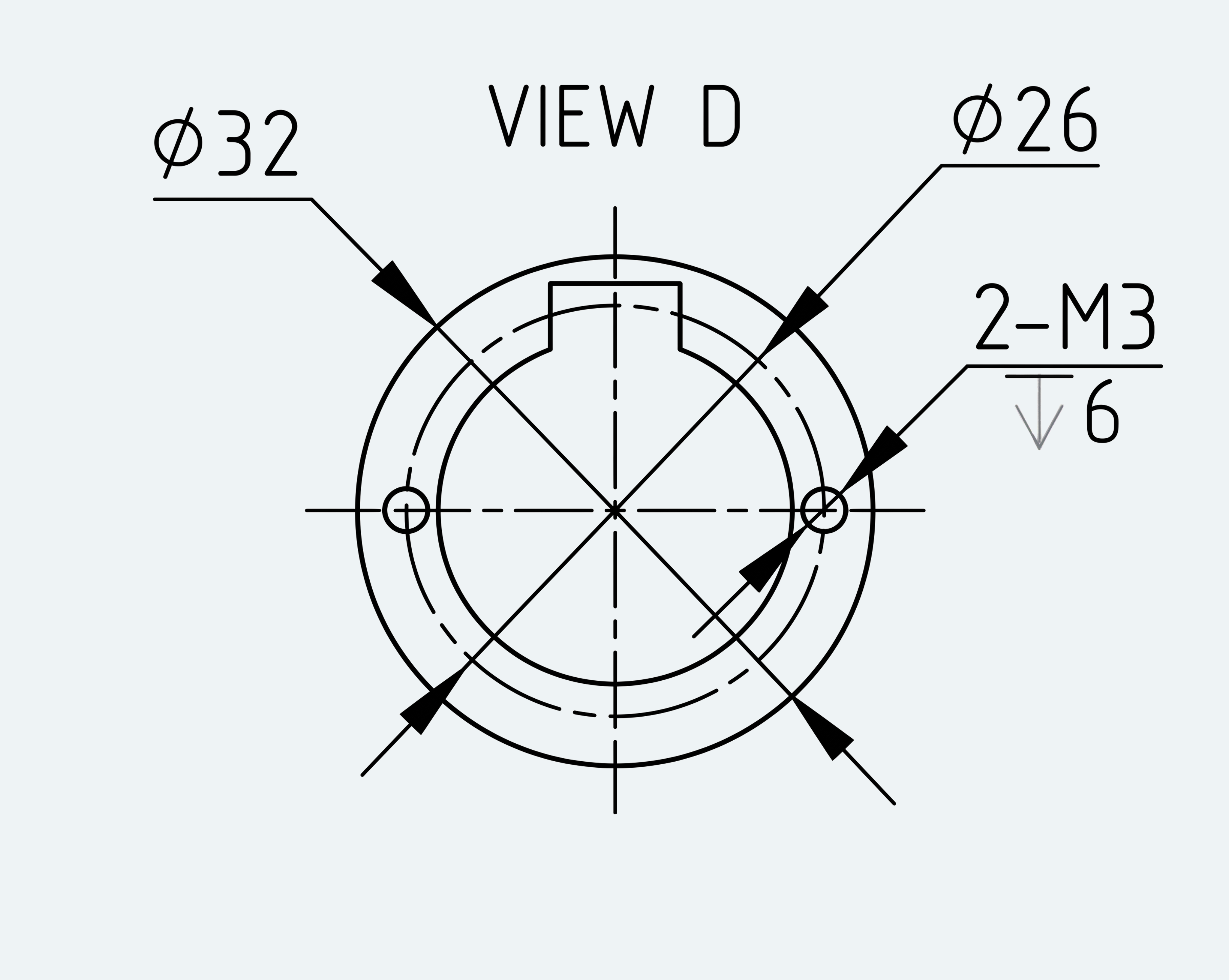 Mechanical View 4 for High-Torque Cup Component Set, Size 32