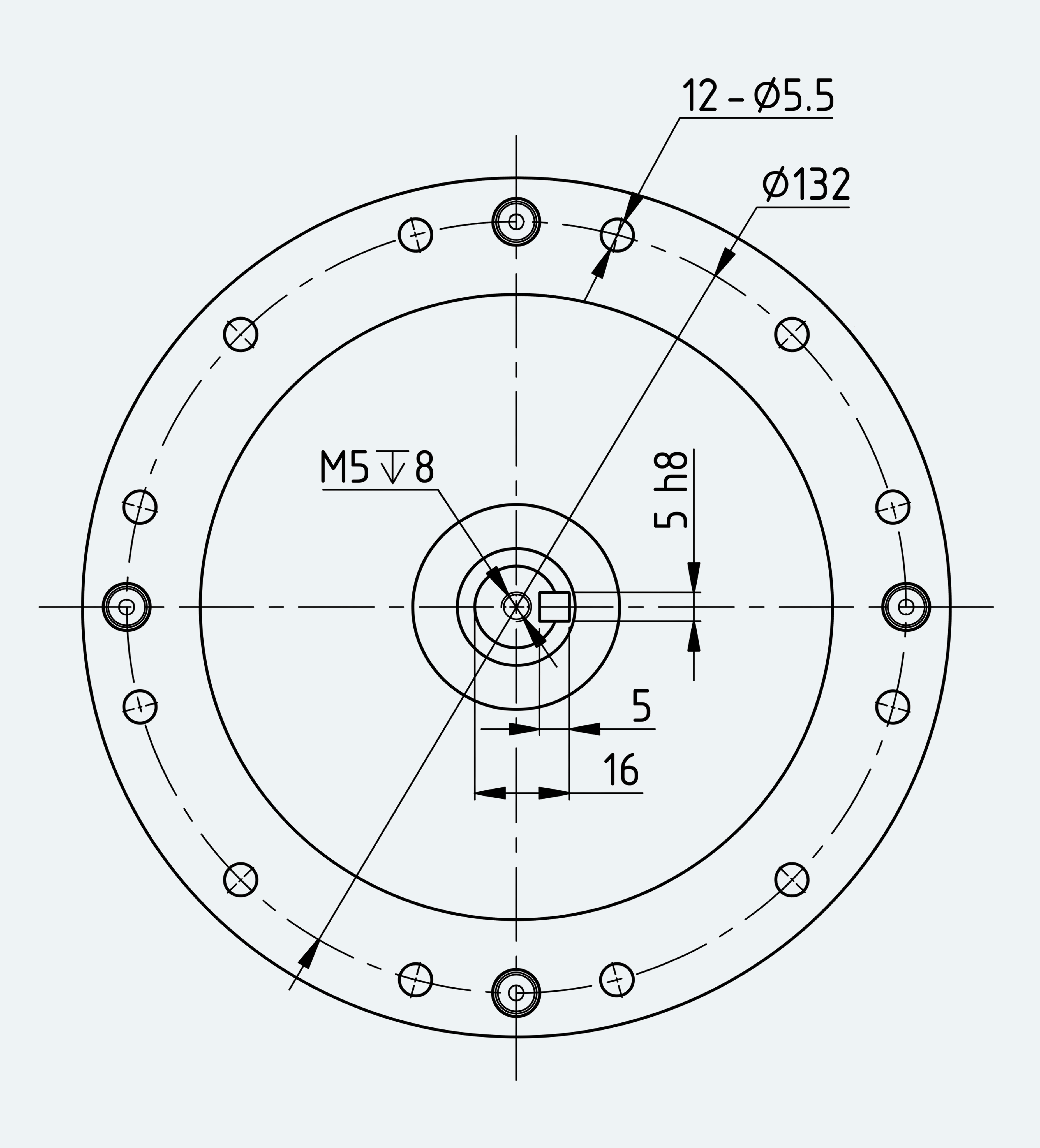 Mechanical View 2 for High-Torque Shaft-Input Gear Unit, Size 32