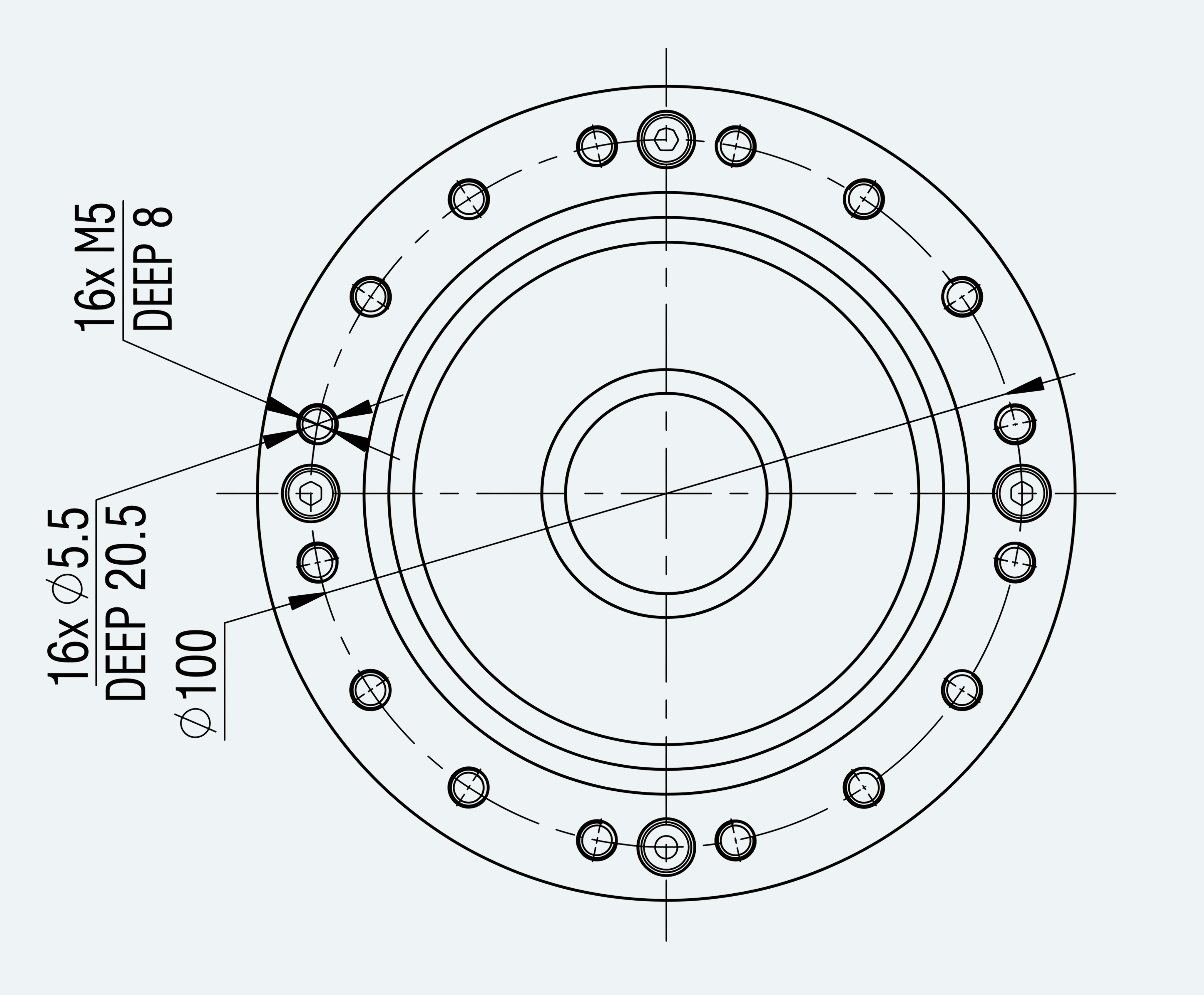 Mechanical View 3 for High-Torque Shaft-Input Gear Unit, Size 32