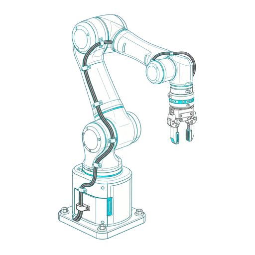 Conceptual robotic arm platform showing joint and end-effector hardware.